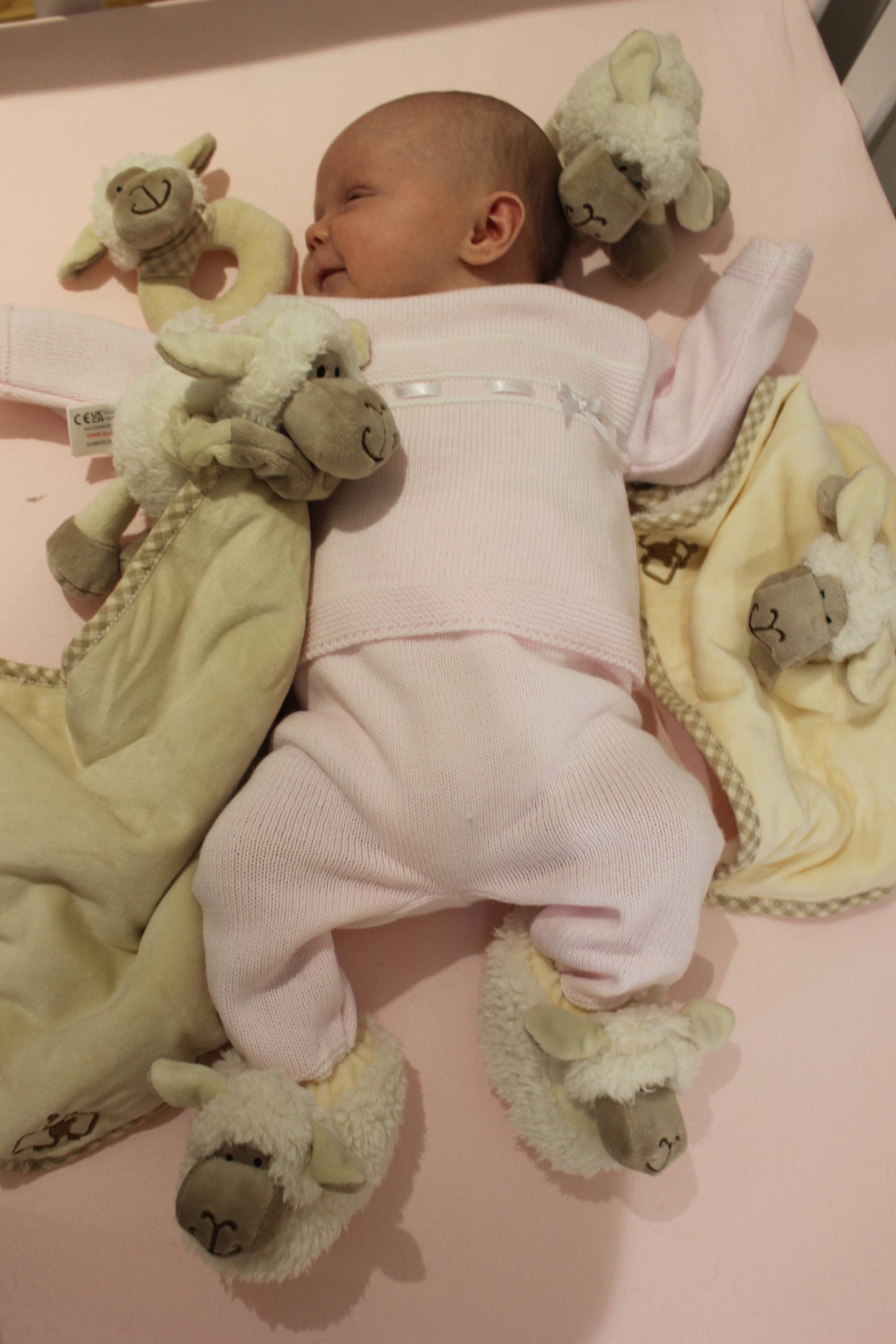 Sheep Soft Plush Baby Slippers House Shoes, 0-6 months