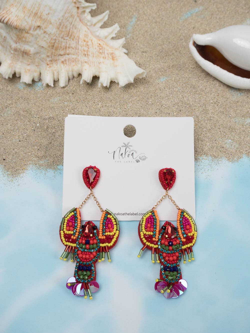 Lobster Beaded Earrings