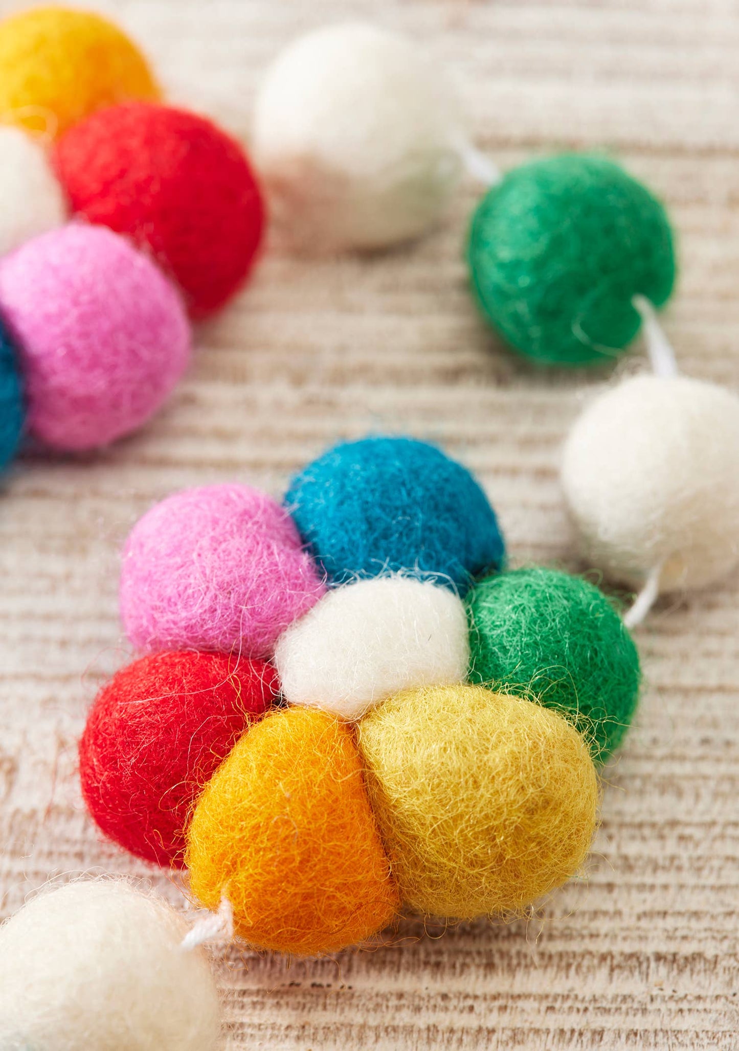 Felt Rainbow Flower Garland