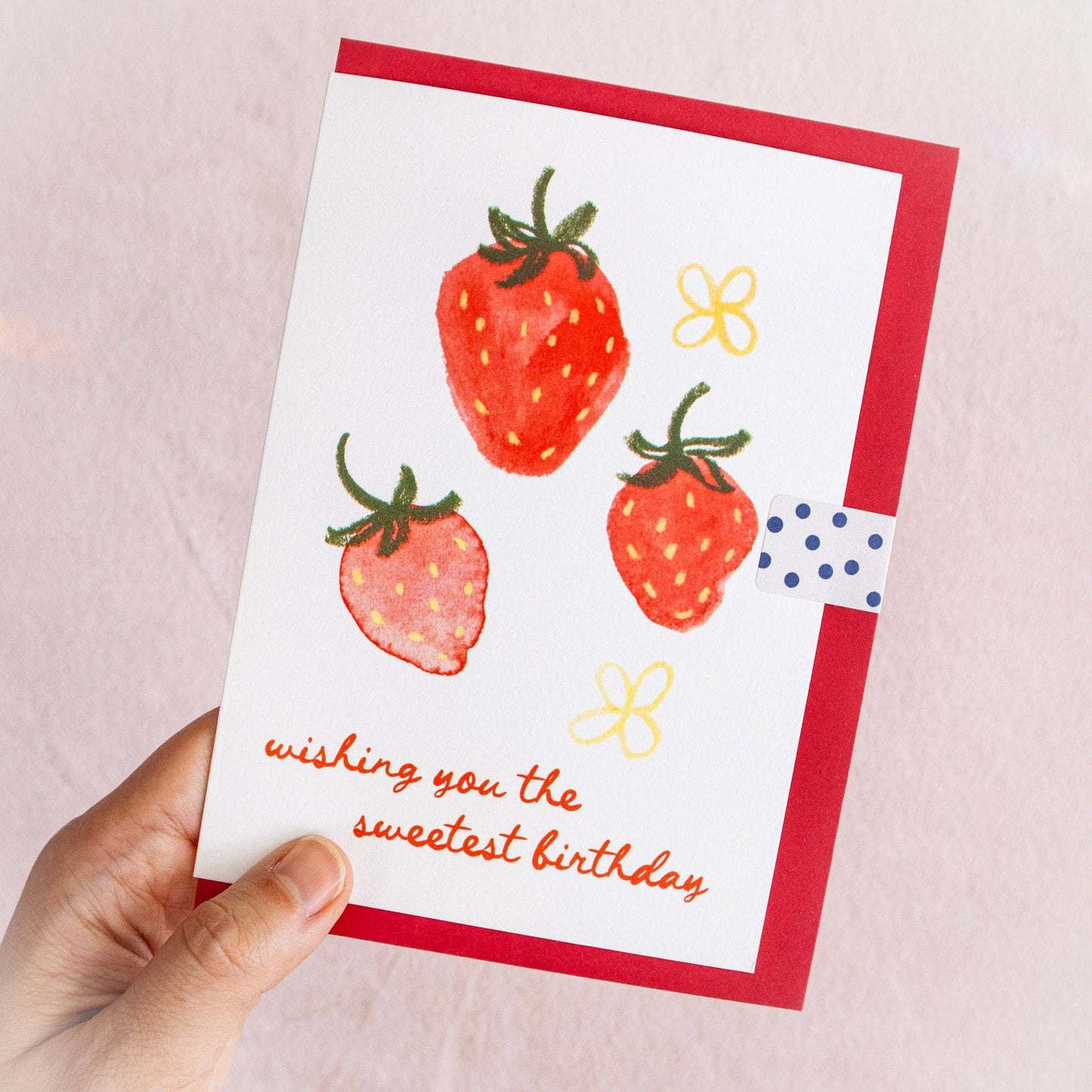 Wishing You The Sweetest Birthday - Strawberry Greeting Card