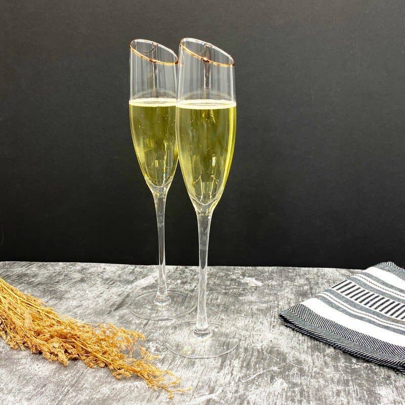 Elegance Stemmed Champagne Flutes (Set of 2)
