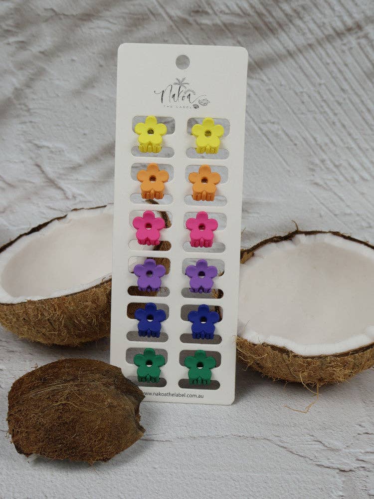 Claw Clip - Set of 12 - Bright - Mini Daisy Flower