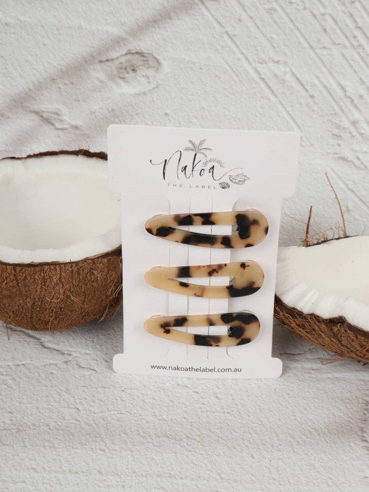 Hair Clip - Set of 3 - Leopard