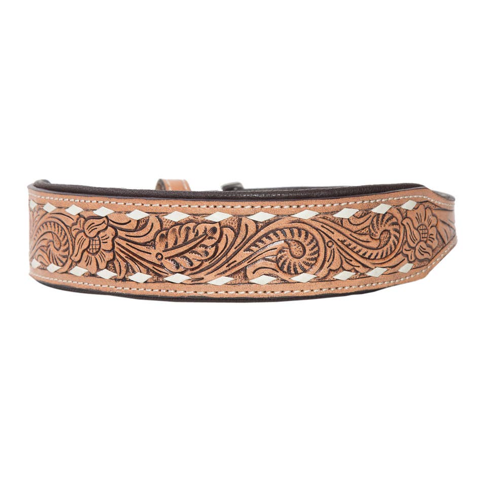 Tooled Leather Dog Collar - DC02 (Min 3pcs)