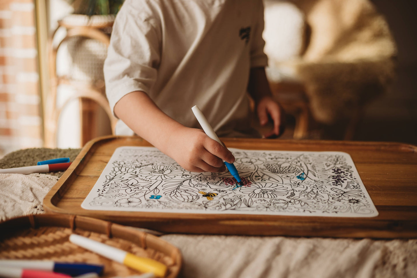 Reversible Silicone Colouring Mat - Australian Flora & Fauna