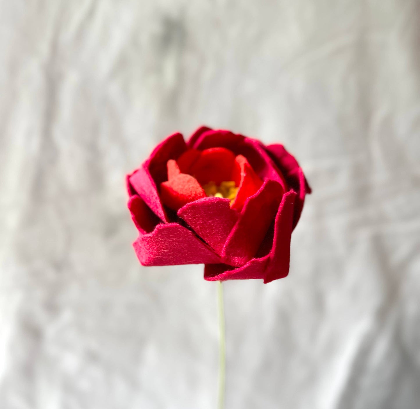 Peony Felt Flower (Red)