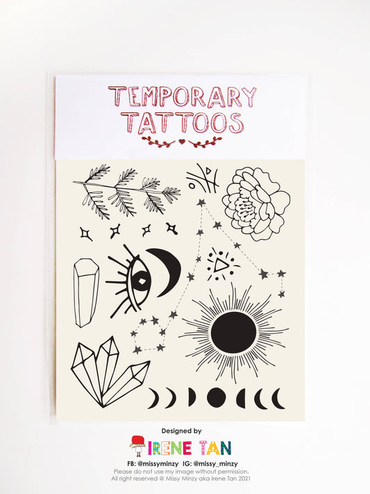 Sun and Moon Temporary Tattoos