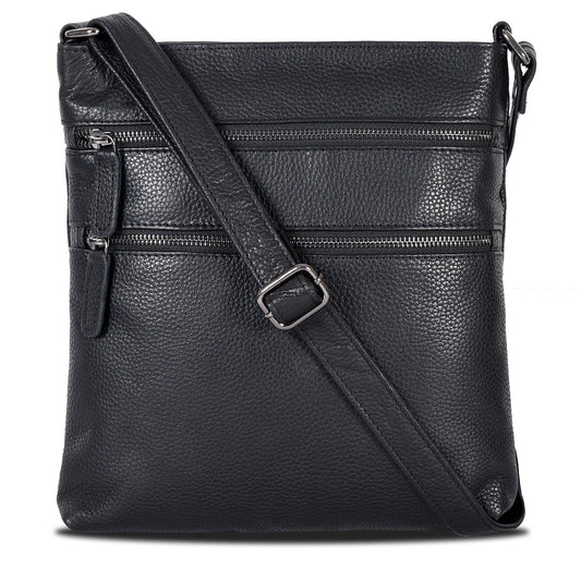 Leather Crossbody Purse - Black GW6309BLK