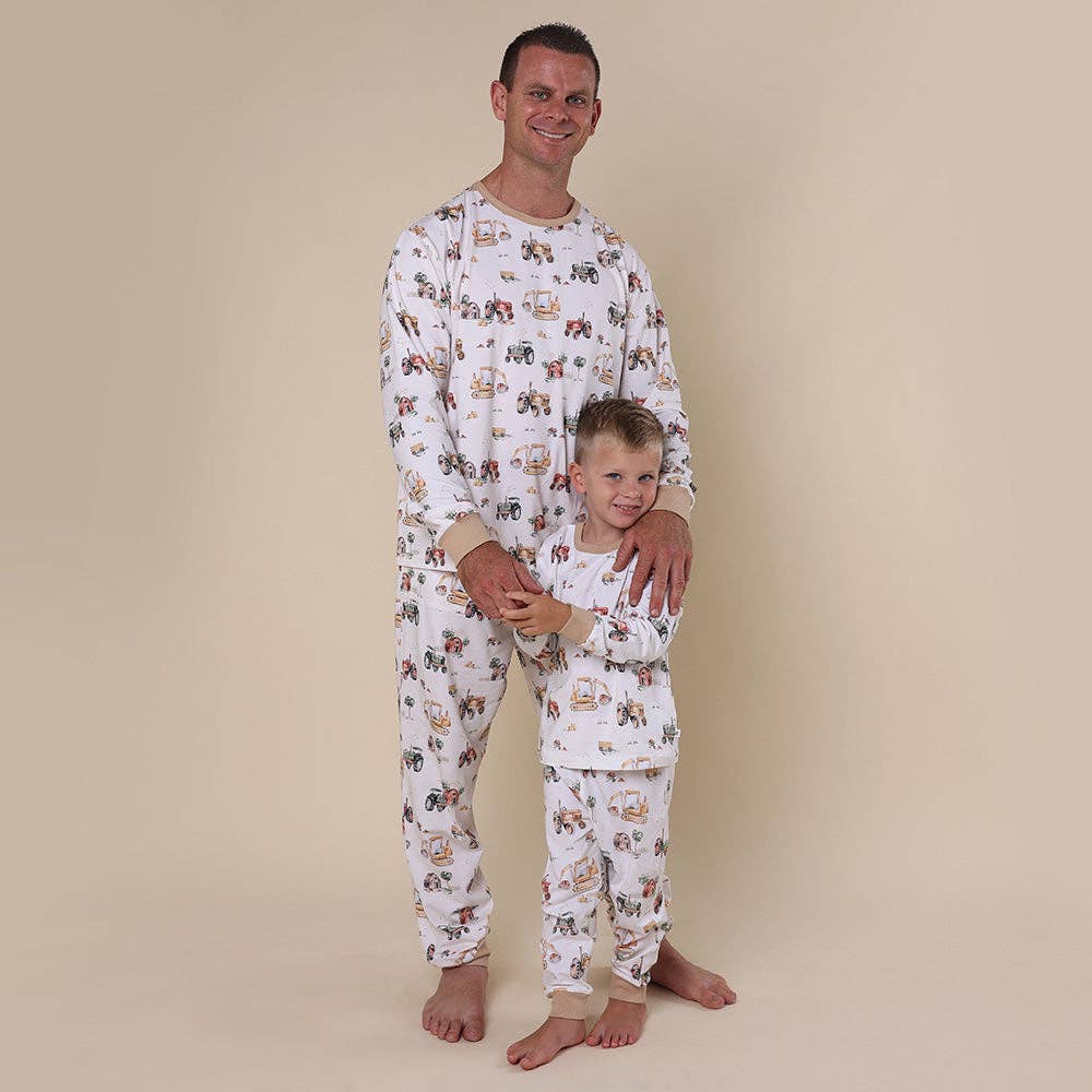 Diggers & Tractors Organic Kids Long Sleeve PJ Set