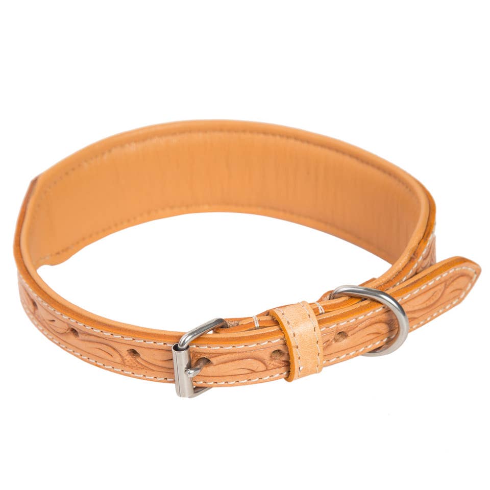 Tooled Leather Dog Collar - DC02 (Min 3pcs)