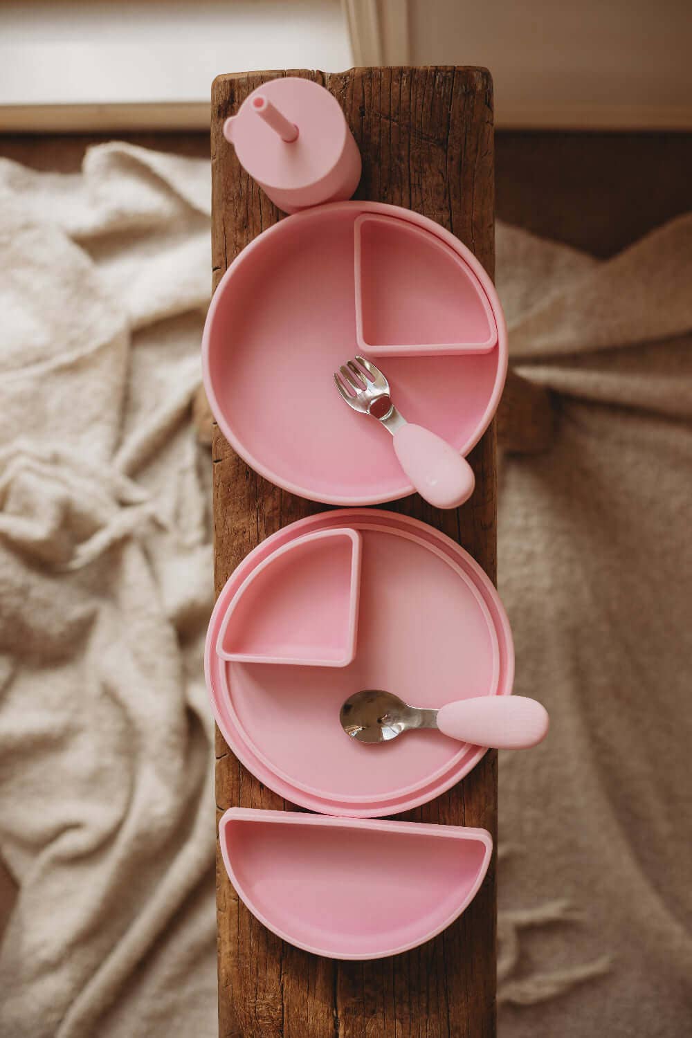 Silicone & Stainless Steel Infant Cutlery Set – Pink, Blue or White