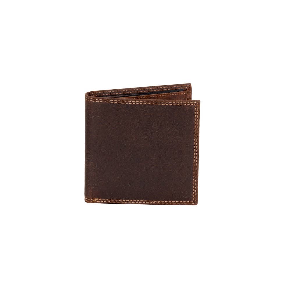 Greenwood Leather “Auckland” Men’s Bifold RFID Wallet – Genuine Leather Slim Wallet with Gift Box