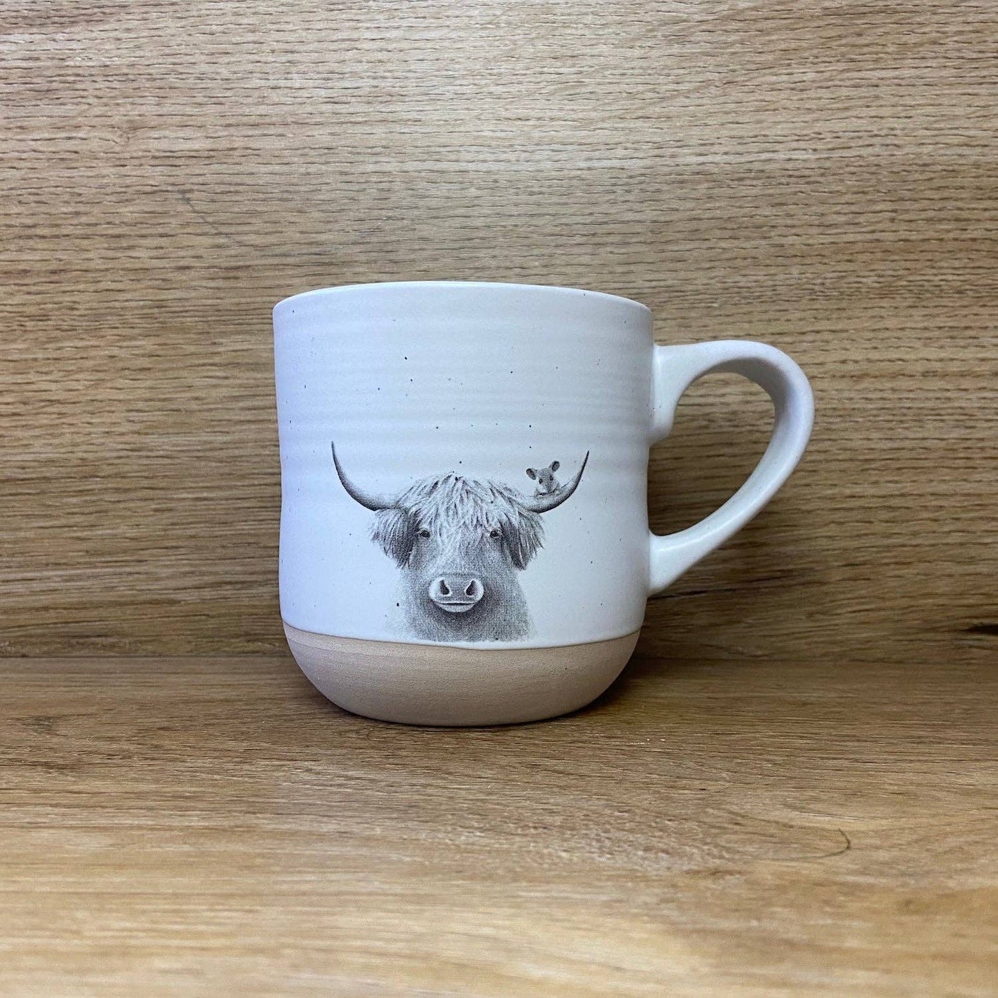 Bessie Highland Cow & Mouse Stoneware Mug