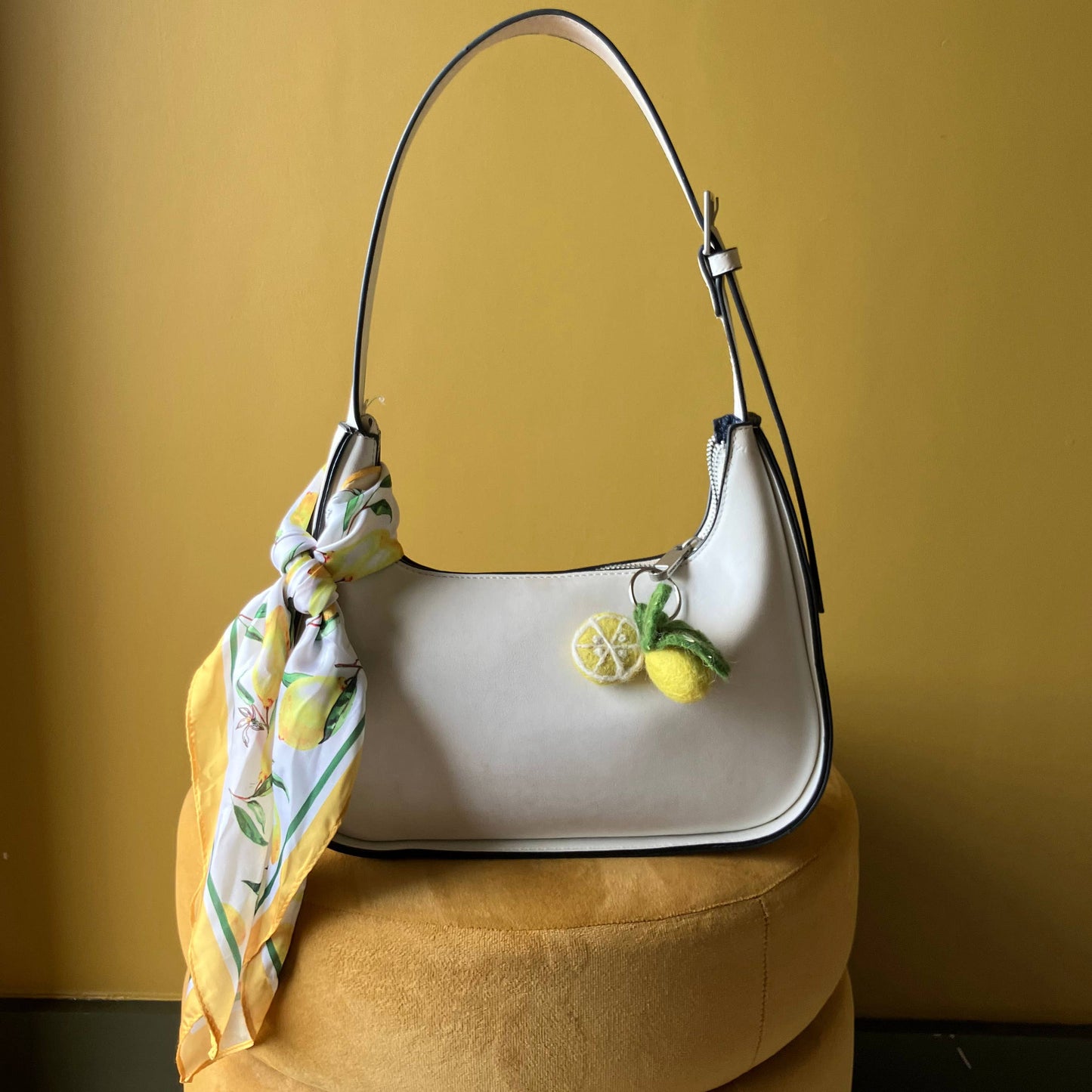 Handmade Felt Lemon Keyring