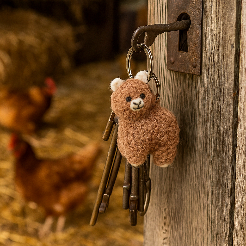 Handmade Felt Fairtrade Alpaca Keyring