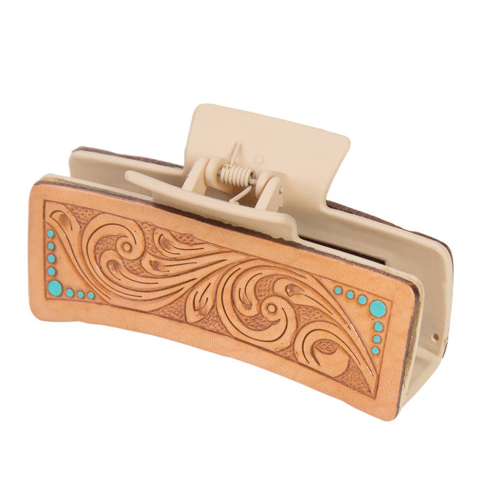 Tooling Leather Hair Clip