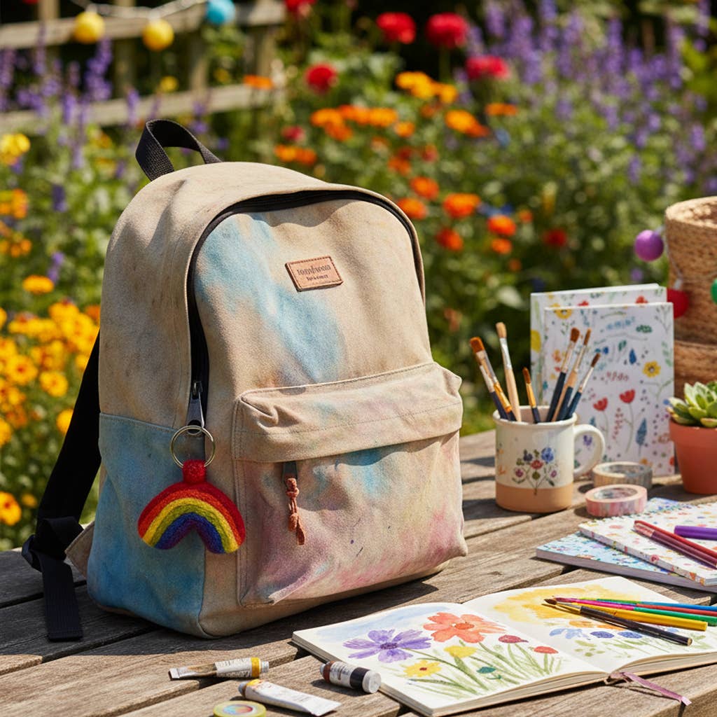 Handmade Felt Fairtrade Rainbow Keyring