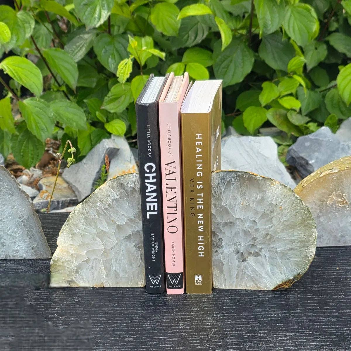 Agate / Quartz Crystal Bookends 1.3-2KG