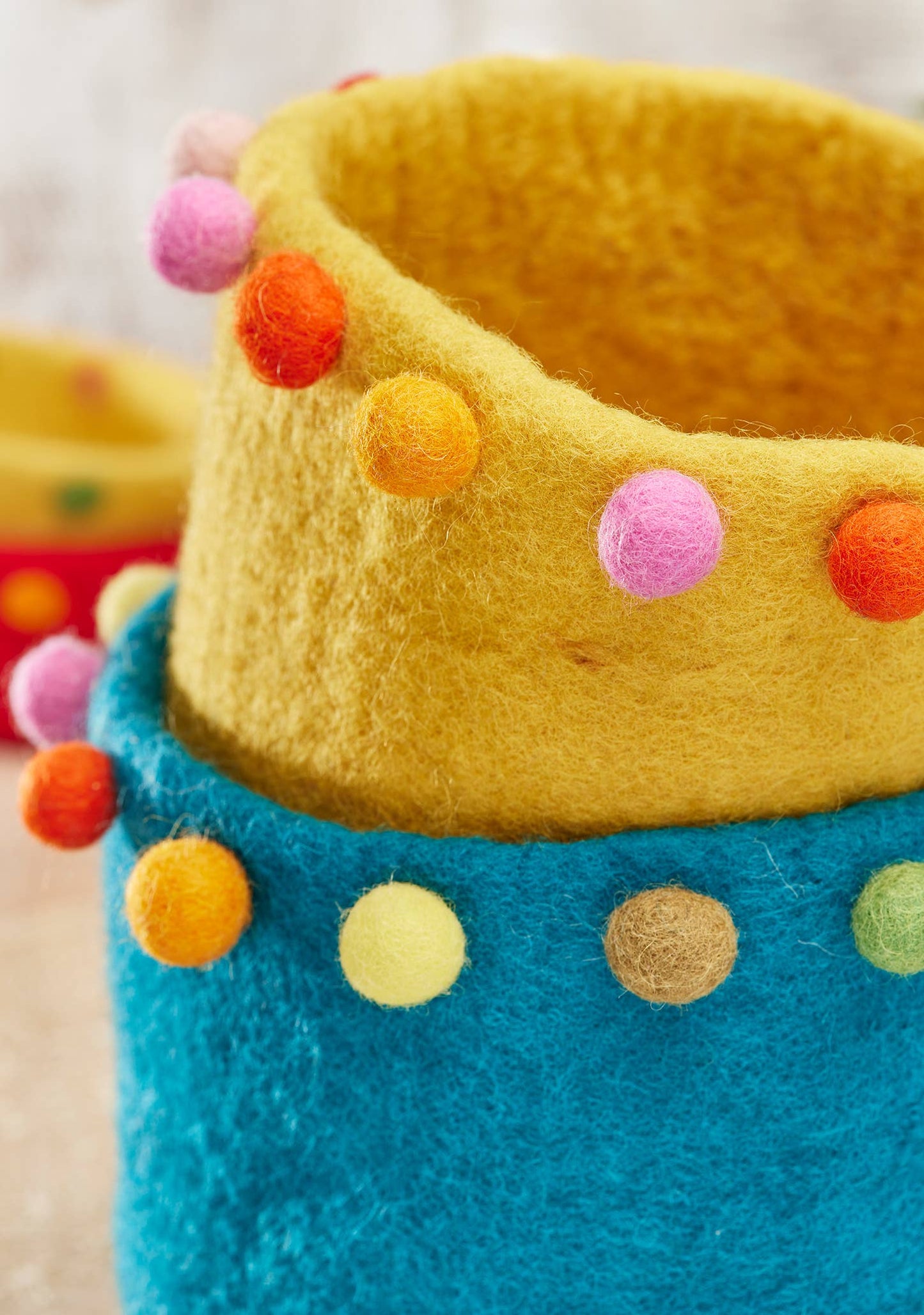Felt Rainbow Ball Planter