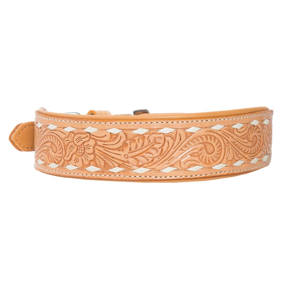 Tooled Leather Dog Collar - DC02 (Min 3pcs)