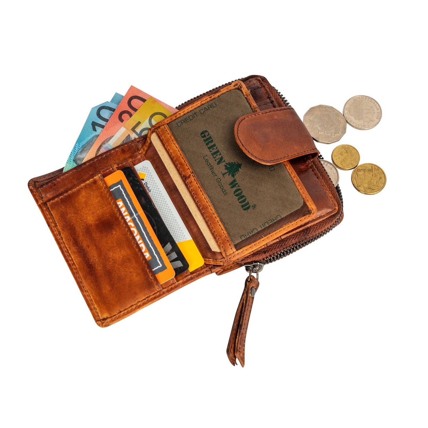 Women's Leather Wallet GW2268 Cognac