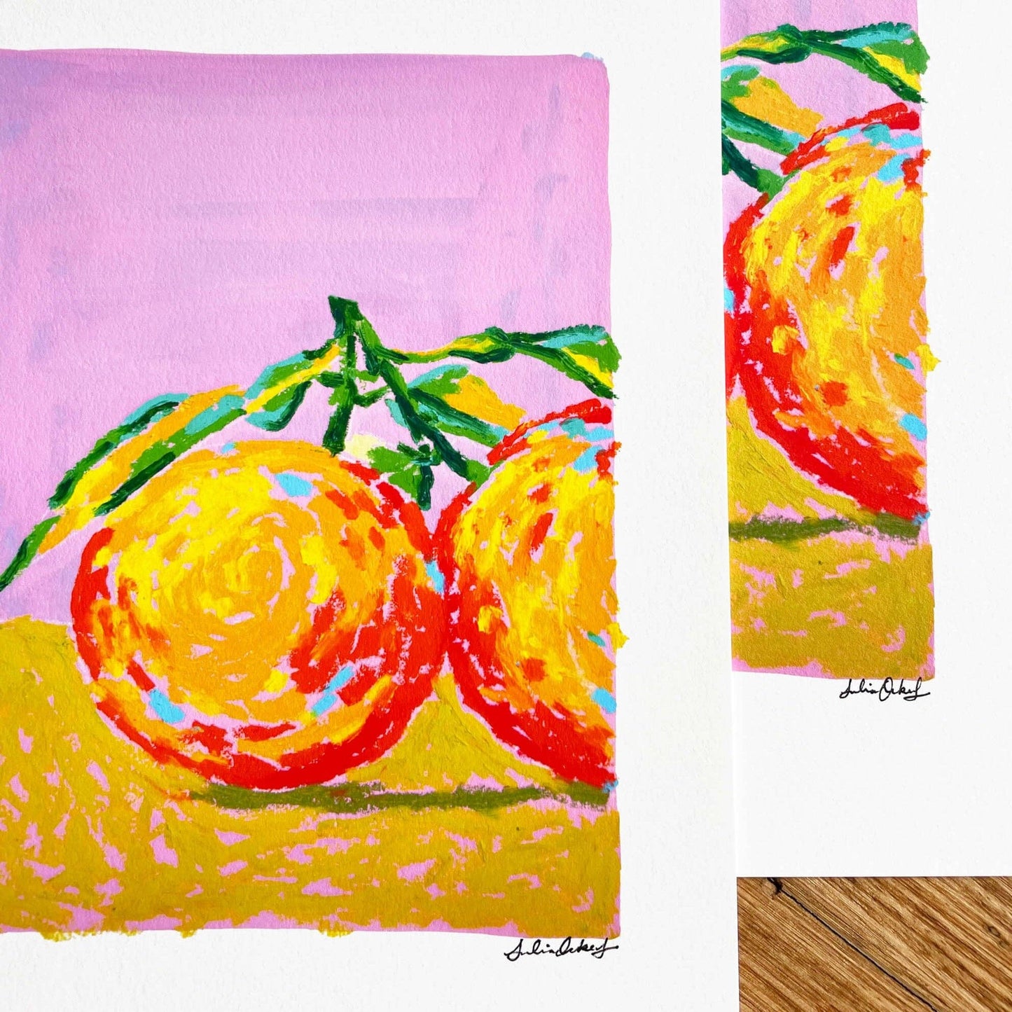 Oil Pastel Oranges Art Print
