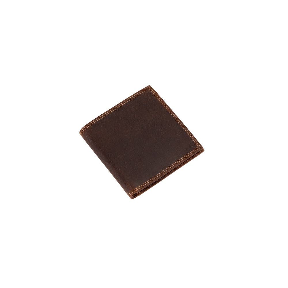 Greenwood Leather “Auckland” Men’s Bifold RFID Wallet – Genuine Leather Slim Wallet with Gift Box