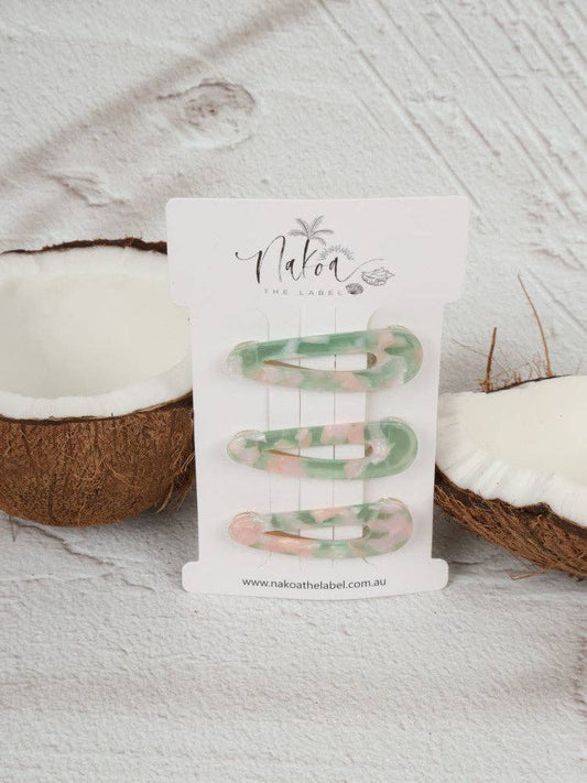 Hair Clip - Set of 3 - Apple