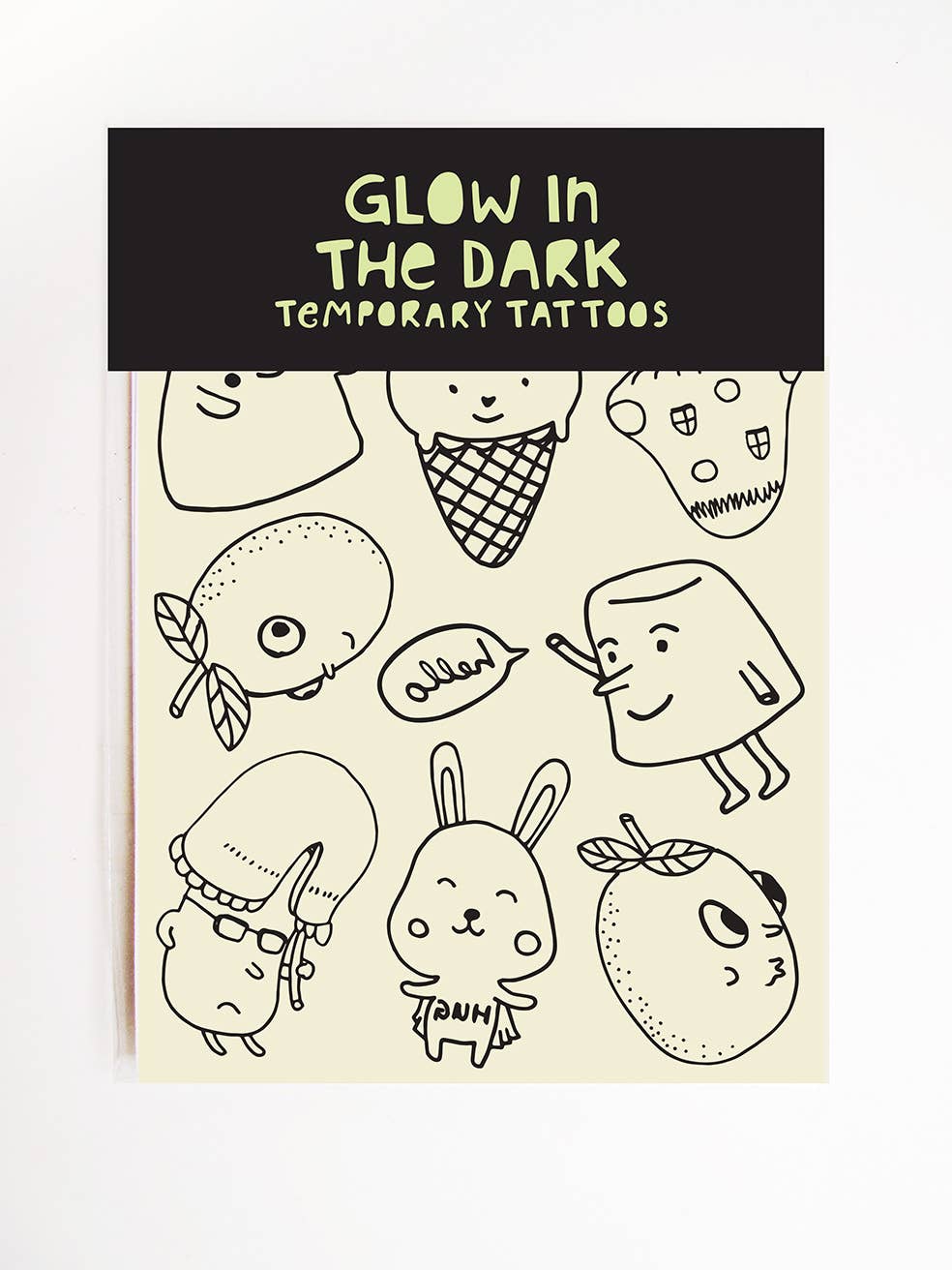 Cuties | Glow In The Dark Temporary Tattoos