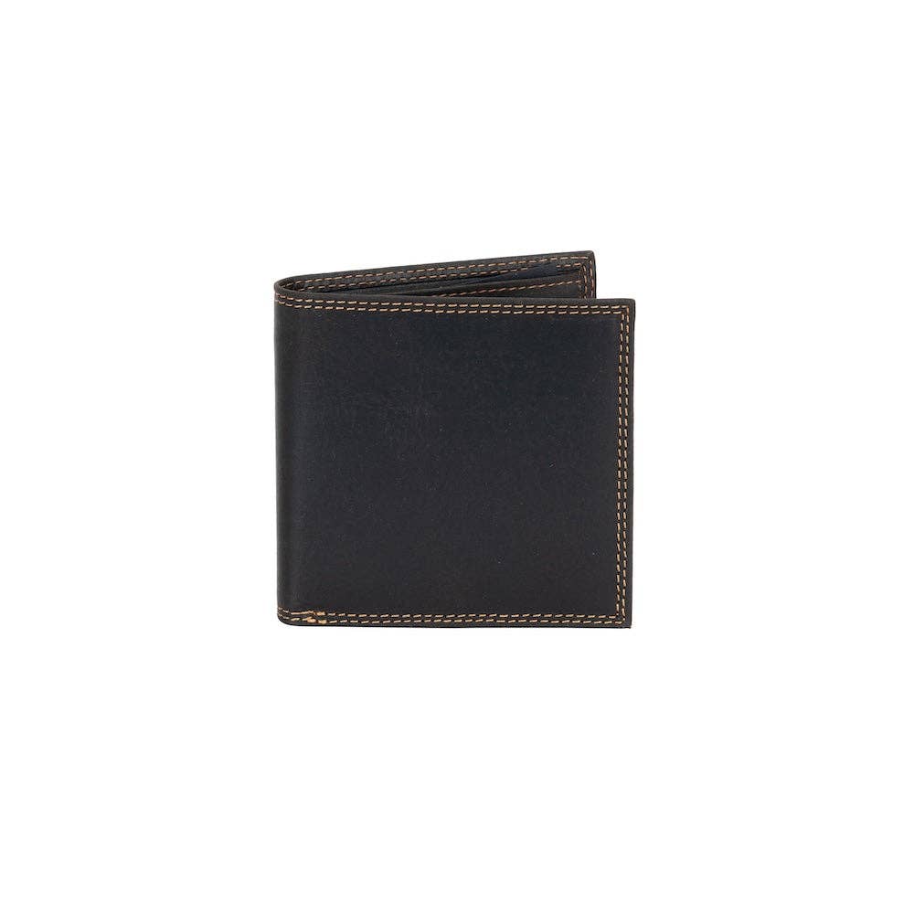 Greenwood Leather “Auckland” Men’s Bifold RFID Wallet – Genuine Leather Slim Wallet with Gift Box