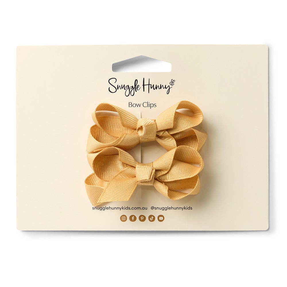 Gold Piggy Tail Hair Clips - Pair