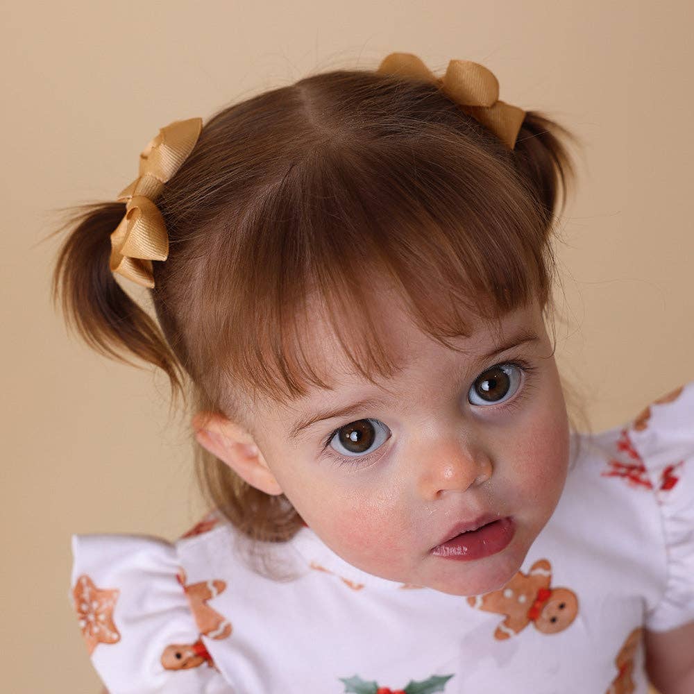 Gold Piggy Tail Hair Clips - Pair