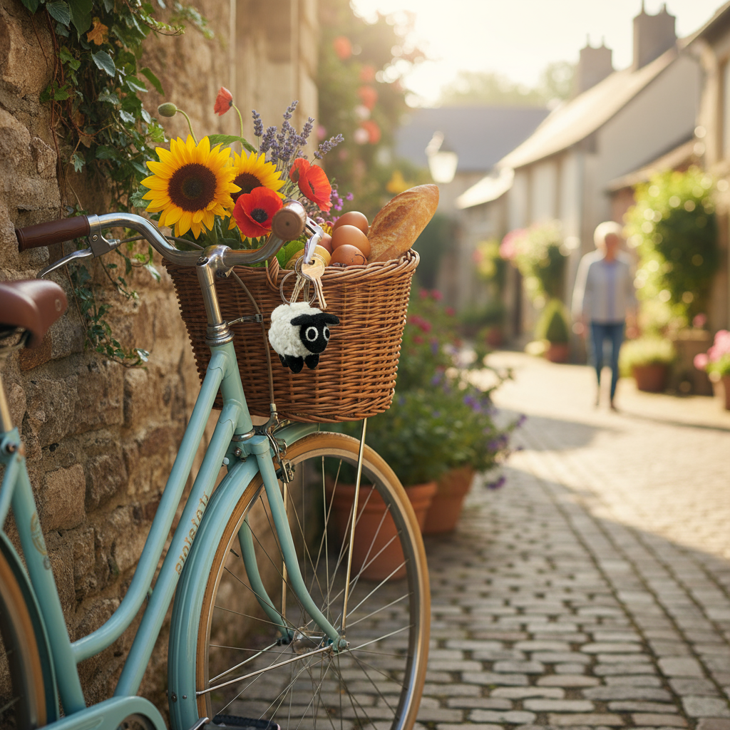 Handmade Fair trade Needle Felt Black Sheep Keyring