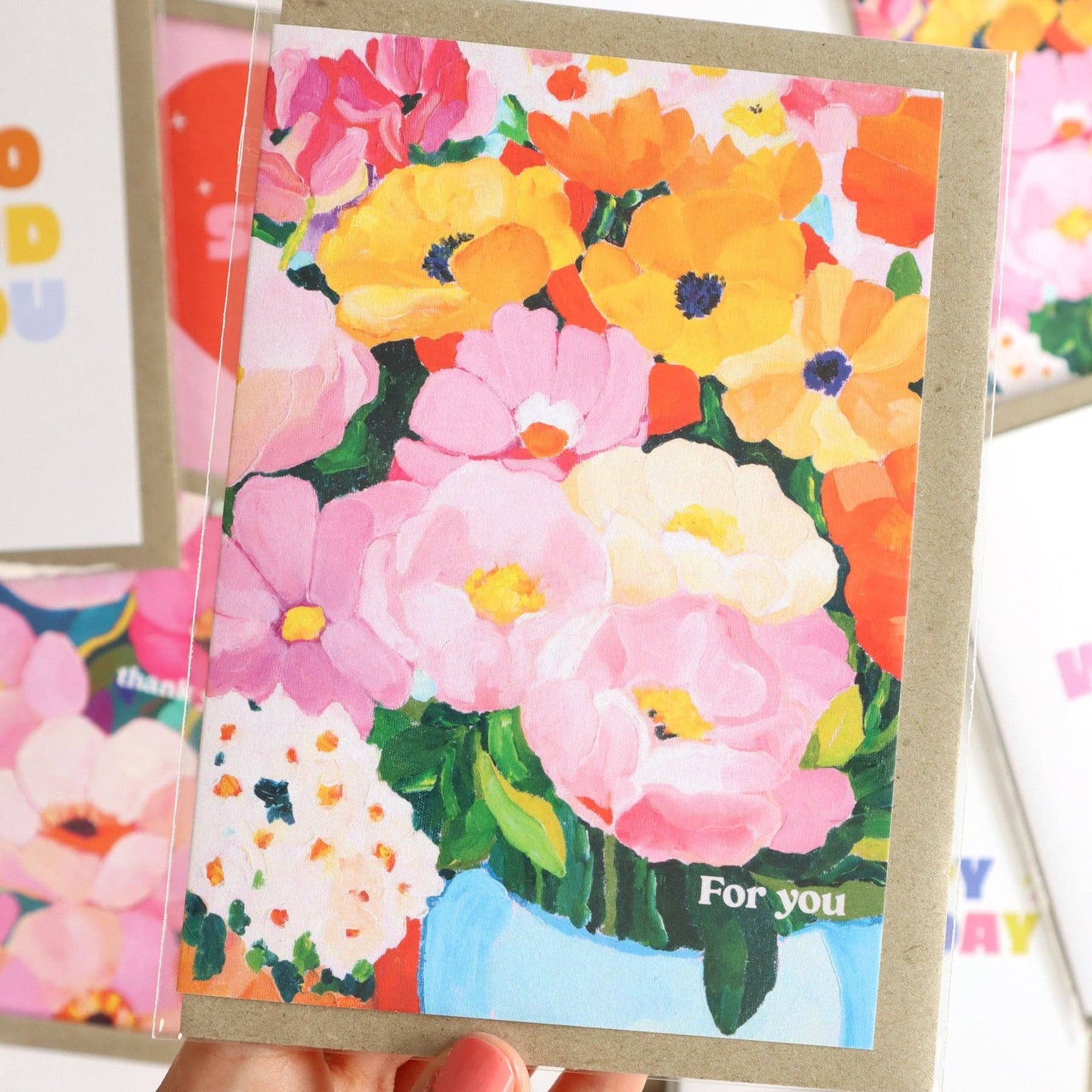 For You - Colourful Floral Greeting Card